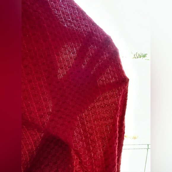 Tundra Canada Mercerized Cotton Lightweight Textured Sweater Red size Large - Picture 9 of 12